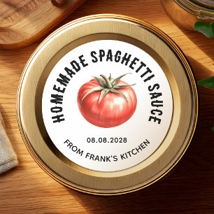 Zelfgemaakte Spaghettisaus inmaaklabel Ronde Sticker