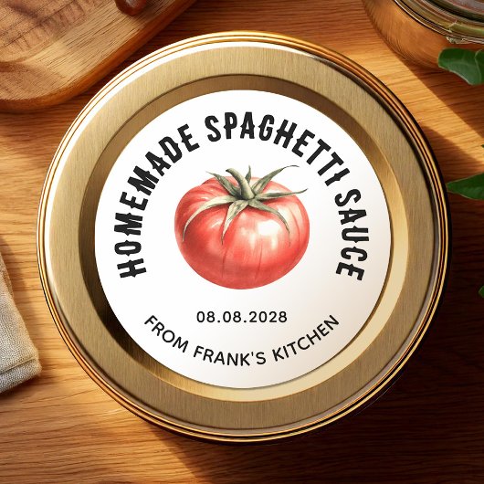 Zelfgemaakte Spaghettisaus inmaaklabel Ronde Sticker