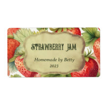 Zelfgemaakte Stawberry Jam Labels Set