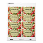 Zelfgemaakte Stawberry Jam Labels Set (Full Sheet)