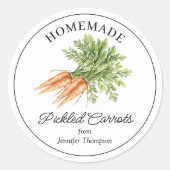 Zelfgemaakte Sticker voor Pot met Gepekelde Wortel (Voorkant)
