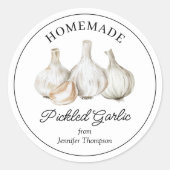 Zelfgemaakte sticker voor pot met ingelegde knoflo (Voorkant)