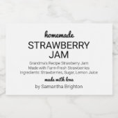 Zelfgemaakte Strawberry Jam Custom Keuken Pantry Voedselcontainer Etiket (Enkel label)