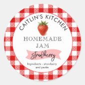 Zelfgemaakte Strawberry Jam Label | Aangepaste kle (Voorkant)