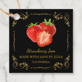Zelfgemaakte Strawberry Jam Square Hang Label