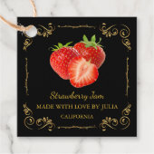  Zelfgemaakte Strawberry Jam Square Hang Label (Voorkant)