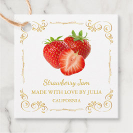 Zelfgemaakte Strawberry Jam Square Hang Label