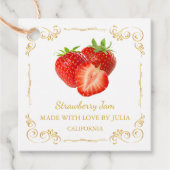  Zelfgemaakte Strawberry Jam Square Hang Label (Voorkant)