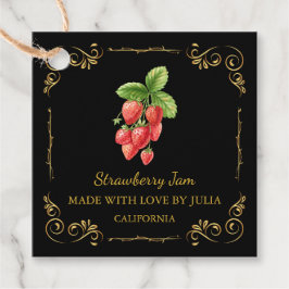 Zelfgemaakte Strawberry Jam Square Hang Label