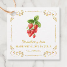 Zelfgemaakte Strawberry Jam Square Hang Label