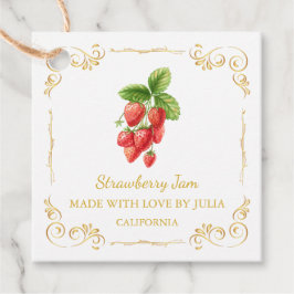 Zelfgemaakte Strawberry Jam Square Hang Label
