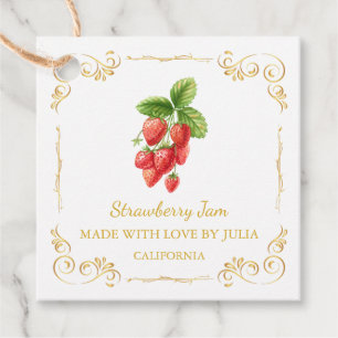  Zelfgemaakte Strawberry Jam Square Hang Label