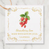 Zelfgemaakte Strawberry Jam Square Hang Label (Voorkant)