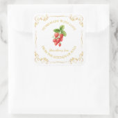 Zelfgemaakte Strawberry Jam Square Label (Tas)