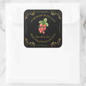 Zelfgemaakte Strawberry Jam Square Label (Tas)