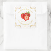 Zelfgemaakte Strawberry Jam Square Label (Tas)