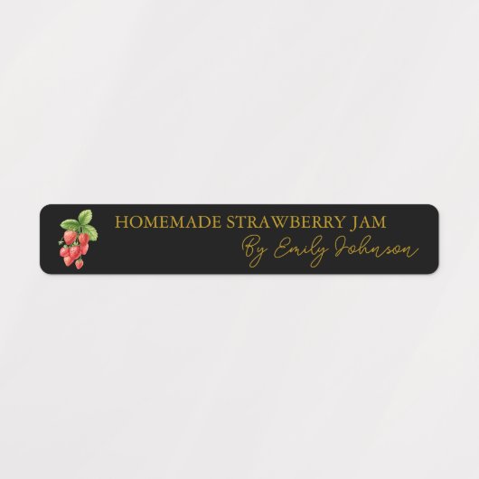 Zelfgemaakte Strawberry Jam Thin Label (Design 1)