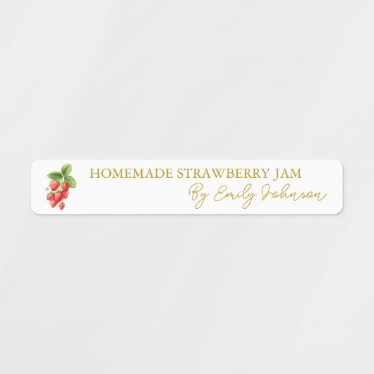 Zelfgemaakte Strawberry Jam Thin Label (Design 1)