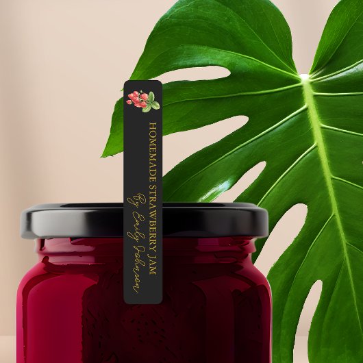 Zelfgemaakte Strawberry Jam Thin Label