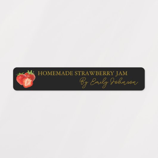 Zelfgemaakte Strawberry Jam Thin Label (Design 2)