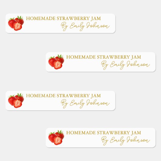 Zelfgemaakte Strawberry Jam Thin Label (Groep)