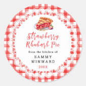 Zelfgemaakte Strawberry Rhubarb Pie Eten Label (Voorkant)