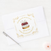zelfgemaakte Sweet Cake Square Label (Envelop)