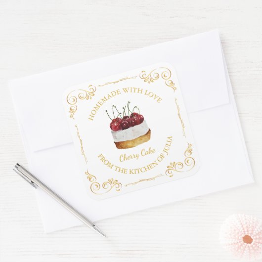  zelfgemaakte Sweet Cake Square Label (Envelop)