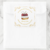 zelfgemaakte Sweet Cake Square Label (Tas)