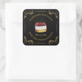 zelfgemaakte Sweet Cake Square Label (Tas)