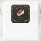 zelfgemaakte Sweet Cake Square Label (Tas)