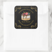  zelfgemaakte Sweet Cake Square Label (Tas)