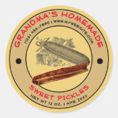  Zelfgemaakte Sweet Pickles Label Sjabloon (Voorkant)