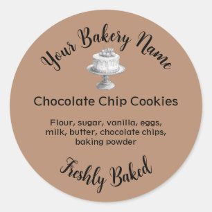 Zelfgemaakte taart Business Baking Label Bruin