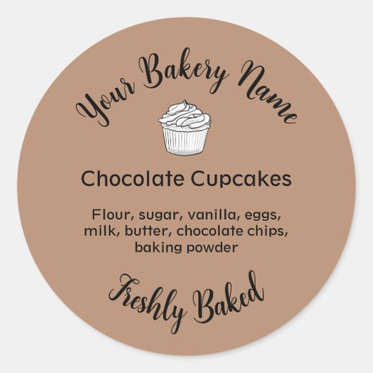 Zelfgemaakte taart Business Logo Baking Label Brui (Voorkant)