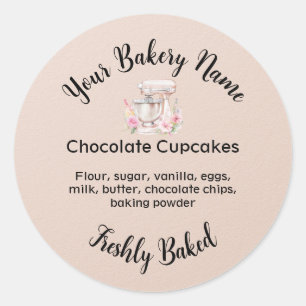 Zelfgemaakte taart Business Logo Baking Label Peac