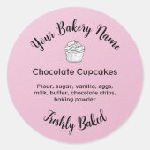 Zelfgemaakte taart Business Logo Baking Label Roze (Voorkant)