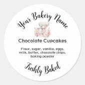 Zelfgemaakte taart Business Logo Baking Label Wit (Voorkant)