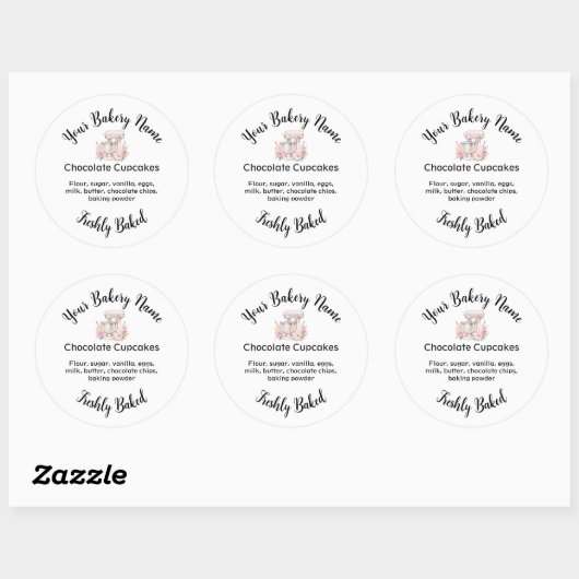 Zelfgemaakte taart Business Logo Baking Label Wit (Vel)