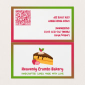 Zelfgemaakte taart QR gevouwen Visitekaartje (Buitenkant ongevouwen)