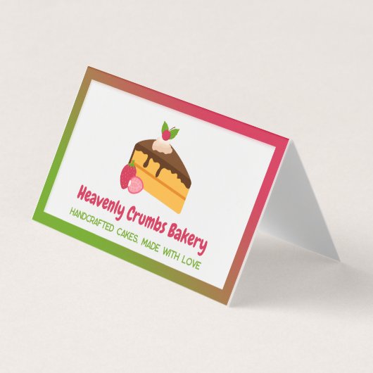 Zelfgemaakte taart QR gevouwen Visitekaartje (Voorkant)