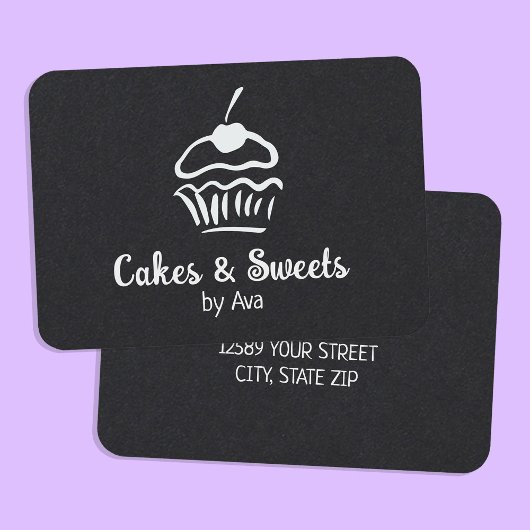 Zelfgemaakte taart visitekaartje