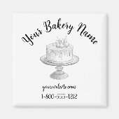 Zelfgemaakte taart Zakelijk Relatiegeschenk Wit Magneet (Voorkant)