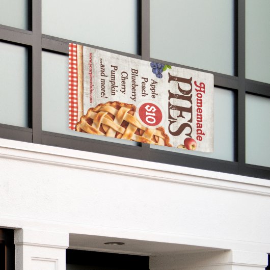 Zelfgemaakte taarten bakkerij op boerenmarkten spandoek (Buitenkant Gebouw)