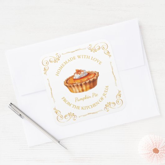  zelfgemaakte taartvierkant label (Envelop)