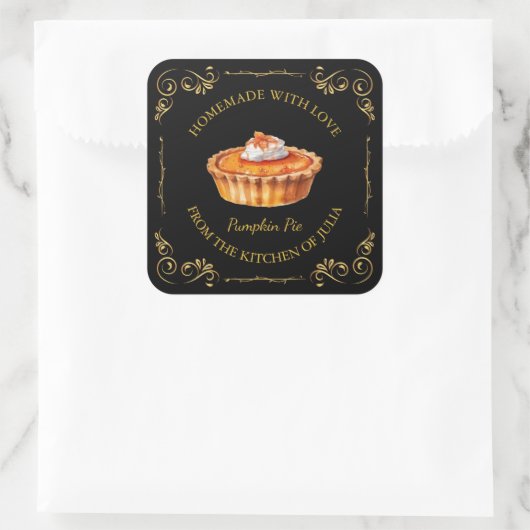  zelfgemaakte taartvierkant label (Tas)