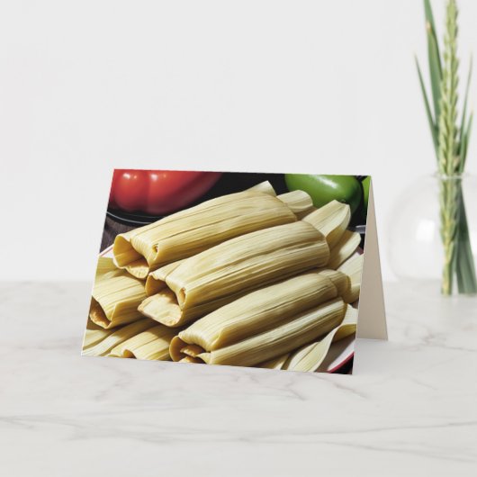 Zelfgemaakte tamales feestdagen kaart (Voorkant)