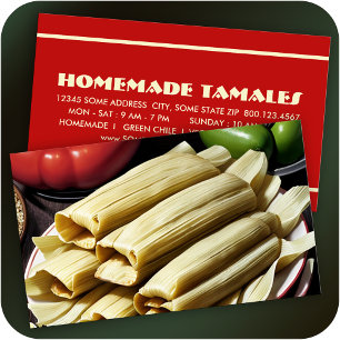 Zelfgemaakte tamales klantenkaartje
