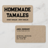 Zelfgemaakte Tamales Kraft Visitekaartje (Voorkant / Achterkant)