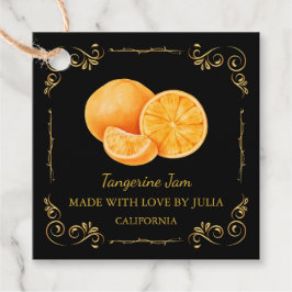 Zelfgemaakte Tangerine Jam Square Hang Label
